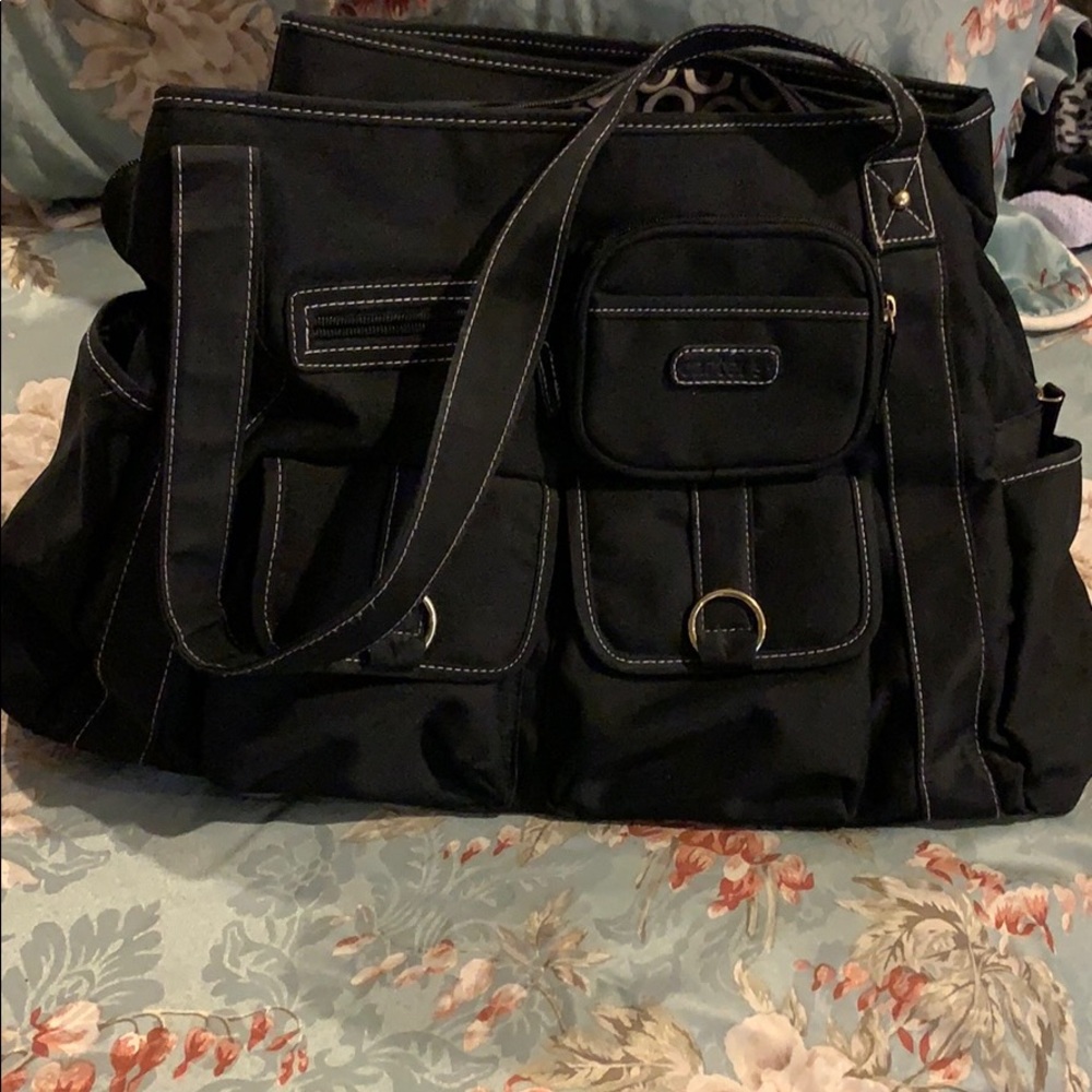 Carters Black Diaper Bag